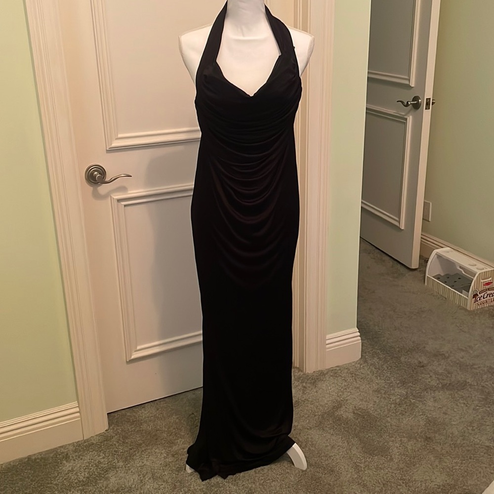 Black halter gown
